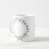 Modernes Foto Eukalyptus Personalisiert Wedding Kaffeetasse (Vorderseite Links)