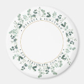 Modernes Foto Eukalyptus Personalisiert Wedding Magnet (Vorne)