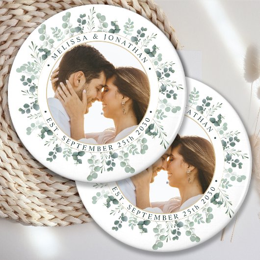 Modernes Foto Eukalyptus Personalisiert Wedding Magnet