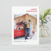 Modernes Foto Feiertagskarte (Stehend Vorderseite)