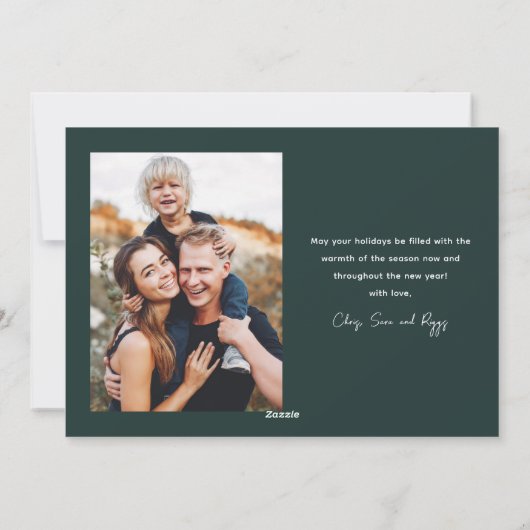 Modernes Foto Feiertagskarte (Rückseite)