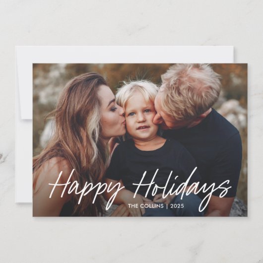 Modernes Foto Feiertagskarte (Vorderseite)