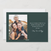 Modernes Foto Feiertagskarte (Rückseite)