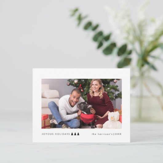 Modernes Foto Feiertagspostkarte (Stehend Vorderseite)