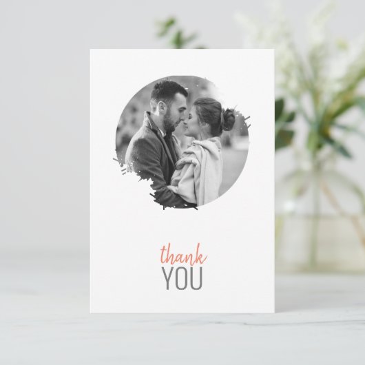 Modernes Foto Flat Danke Karte (Stehend Vorderseite)