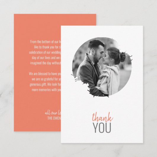 Modernes Foto Flat Danke Karte (Vorne/Hinten)