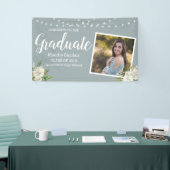 Modernes Foto floral string Lights Abschluss Banner (Messeveranstaltung)