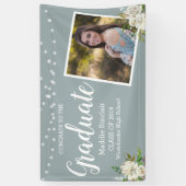 Modernes Foto floral string Lights Abschluss Banner (Vertikal)