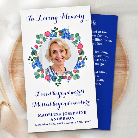 Modernes Foto Floralgebet-Karte Beerdigung
