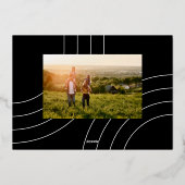 Modernes Foto Folien Feiertagskarte (Rückseite)