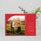 Modernes Foto Folien Feiertagskarte (Stehend vorne)