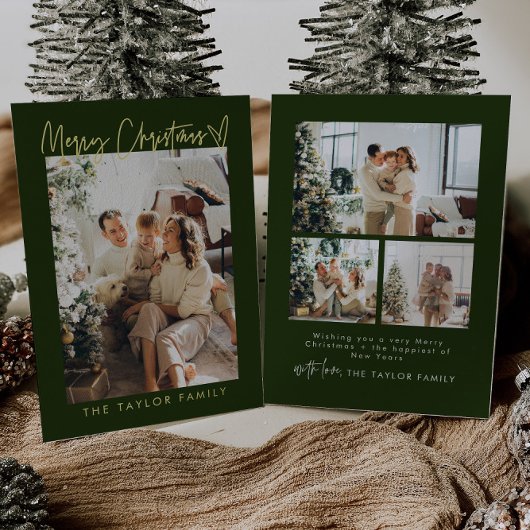 Modernes Foto Fouler Weihnachtskarte Folien Feiertagskarte