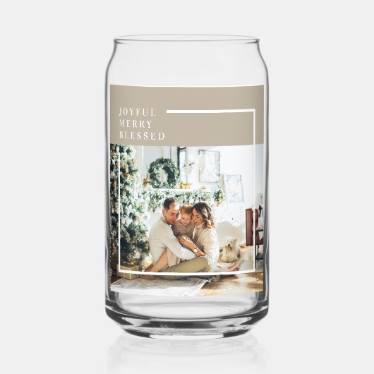 Modernes Foto | Freude gesegnet Dosenglas (Vorderseite)