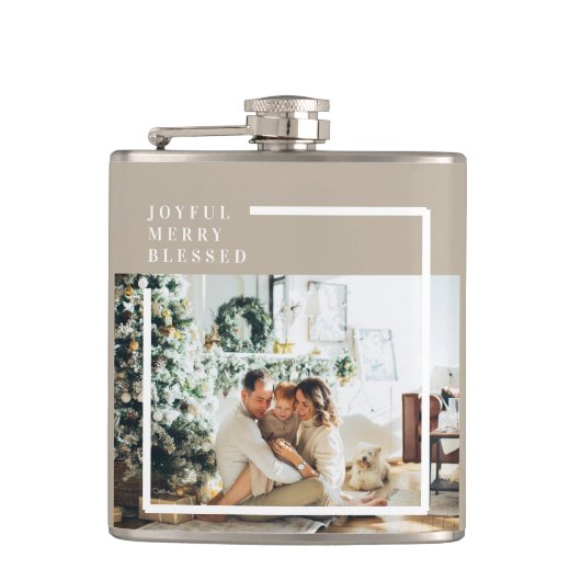 Modernes Foto | Freude gesegnet Flachmann (Vorderseite)