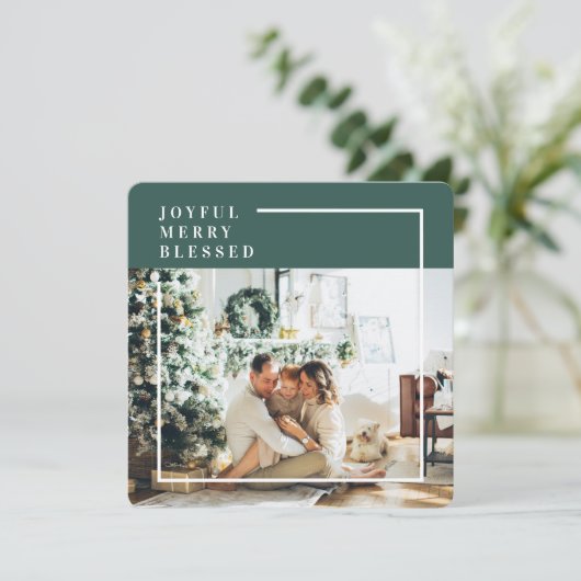 Modernes Foto | Freude gesegnet | Grün (Stehend Vorderseite)