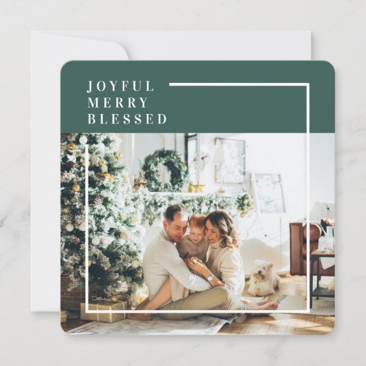 Modernes Foto | Freude gesegnet | Grün (Vorderseite)