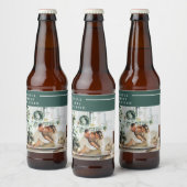 Modernes Foto | Freude gesegnet | Grün Bierflaschenetikett (Flaschen)