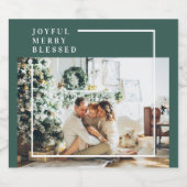 Modernes Foto | Freude gesegnet | Grün Bierflaschenetikett (Einzelnes Label)