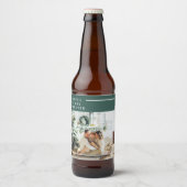Modernes Foto | Freude gesegnet | Grün Bierflaschenetikett (Vorderseite)