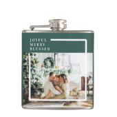 Modernes Foto | Freude gesegnet | Grün Flachmann (Vorderseite)