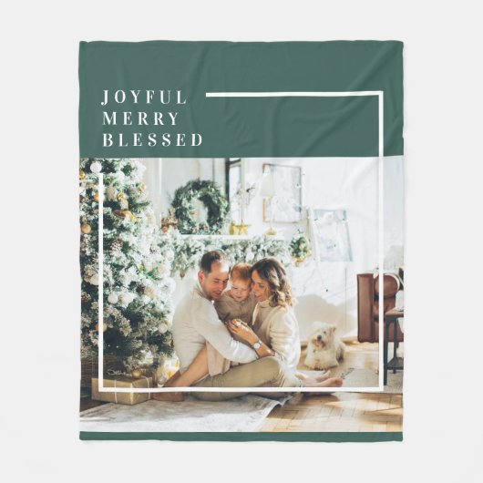 Modernes Foto | Freude gesegnet | Grün Fleecedecke (Vorderseite)