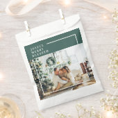 Modernes Foto | Freude gesegnet | Grün Geschenktütchen (Ausgeschnitten)