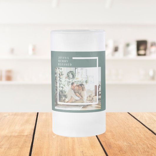 Modernes Foto | Freude gesegnet | Grün Mattglas Bierglas