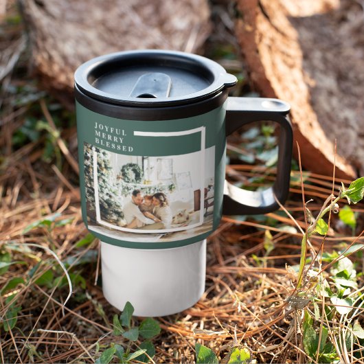 Modernes Foto | Freude gesegnet | Grün Reisebecher