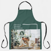 Modernes Foto | Freude gesegnet | Grün Schürze (Vorderseite)