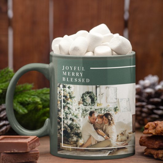 Modernes Foto | Freude gesegnet | Grün Tasse