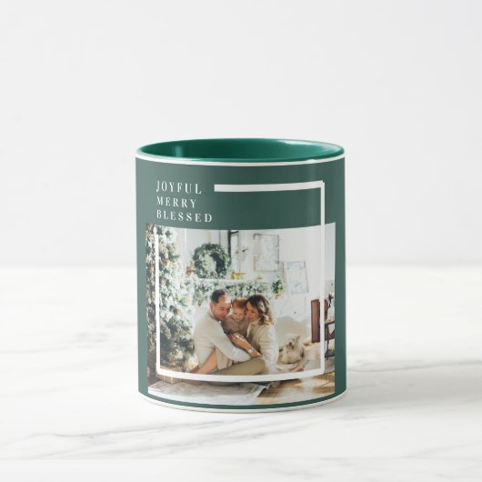 Modernes Foto | Freude gesegnet | Grün Tasse (Zentrum)