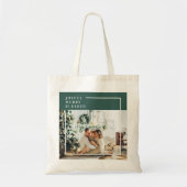 Modernes Foto | Freude gesegnet | Grün Tragetasche (Vorne)