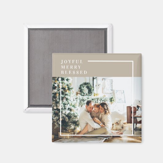 Modernes Foto | Freude gesegnet Magnet (Vorderseite/Rückseite)