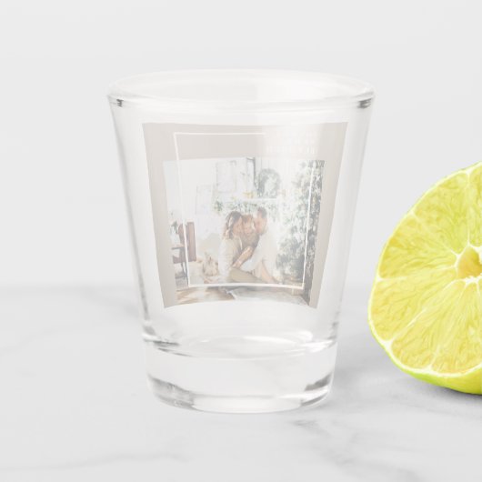 Modernes Foto | Freude gesegnet Schnapsglas (Rückseite)