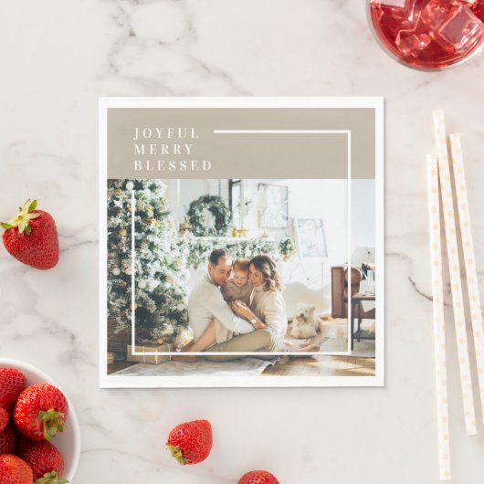 Modernes Foto | Freude gesegnet Serviette (Beispiel)