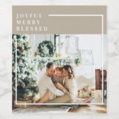 Modernes Foto | Freude gesegnet Weinetikett (Einzelnes Label)