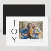 Modernes Foto Freude Schwarz & Weiß Feiertagskarte (Vorne/Hinten)