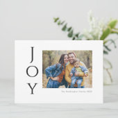 Modernes Foto Freude Schwarz & Weiß Feiertagskarte (Stehend Vorderseite)