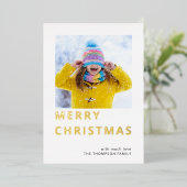 Modernes Foto Frohe Weihnachten Folien Feiertagskarte (Stehend vorne)