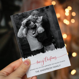 Modernes Foto Frohe Weihnachten Weihnachtsbaumen U Einladung