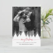 Modernes Foto Frohe Weihnachten Weihnachtsbaumen U Einladung (Stehend Vorderseite)