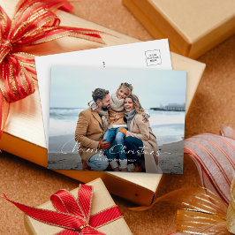 Modernes Foto Frohe Weihnachtsfeiertage Postkarte