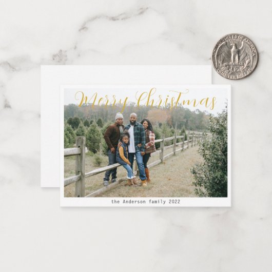Modernes Foto Frohe Weihnachtsgrüße Haushalt Mitteilungskarte (Vorderseite/Rückseite Beispiel)