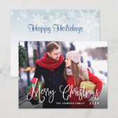 Modernes FOTO Frohe Weihnachtskarte Postkarte (Vorne/Hinten)