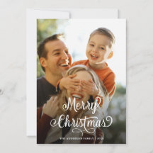 Modernes Foto frohe Weihnachtsschrift Tartan