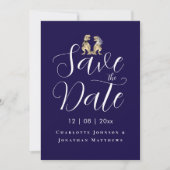 Modernes Foto Funny Dinosaur Wedding Save The Date (Vorderseite)