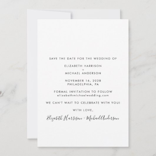 Modernes Foto Funny Save The Date (Rückseite)