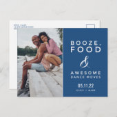 Modernes Foto Funny Wedding Save the Date Ankündigungspostkarte (Vorne/Hinten)