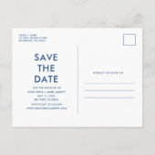 Modernes Foto Funny Wedding Save the Date Ankündigungspostkarte (Rückseite)