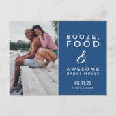 Modernes Foto Funny Wedding Save the Date Ankündigungspostkarte (Vorderseite)